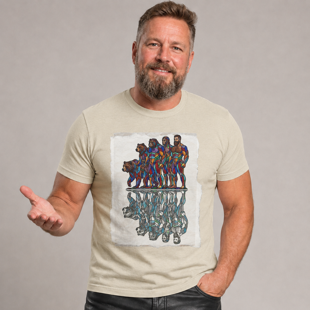 Abstract Pride Reflection T-Shirt — Colorful Evolution Silhouette Graphic Tee