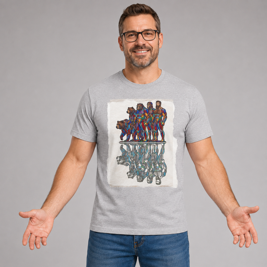 Abstract Pride Reflection T-Shirt — Colorful Evolution Silhouette Graphic Tee