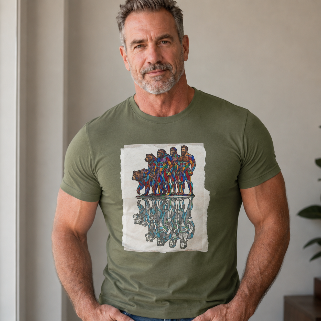 Abstract Pride Reflection T-Shirt — Colorful Evolution Silhouette Graphic Tee
