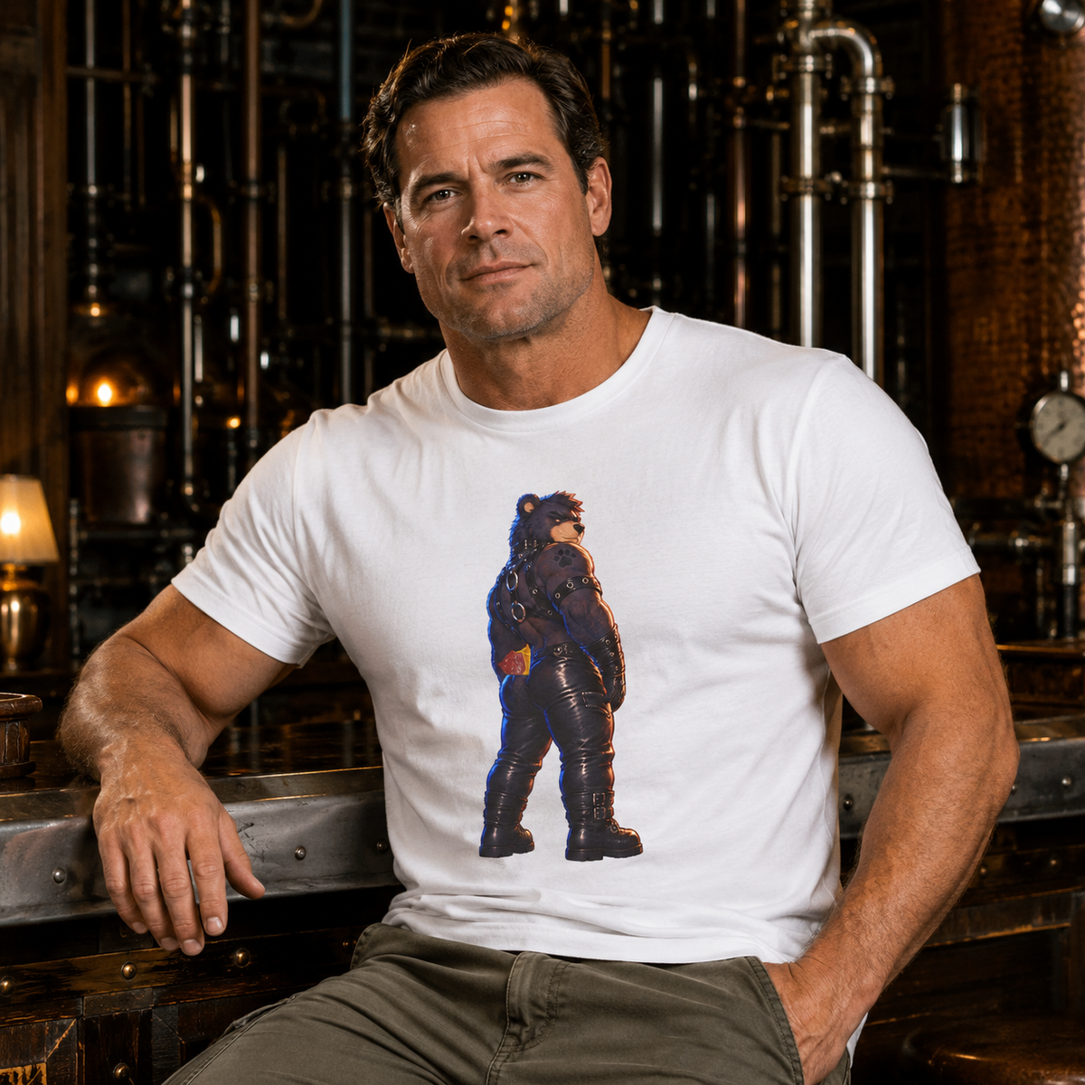 Bear Moto Graphic Tee — Retro Biker Bear T-Shirt