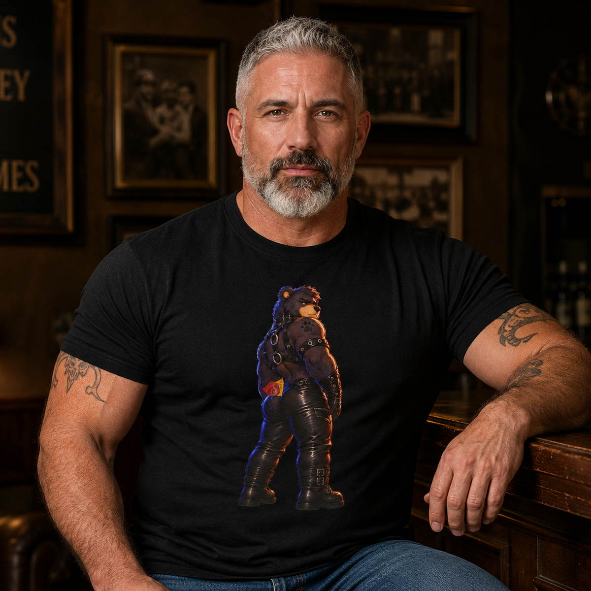 Bear Moto Graphic Tee — Retro Biker Bear T-Shirt