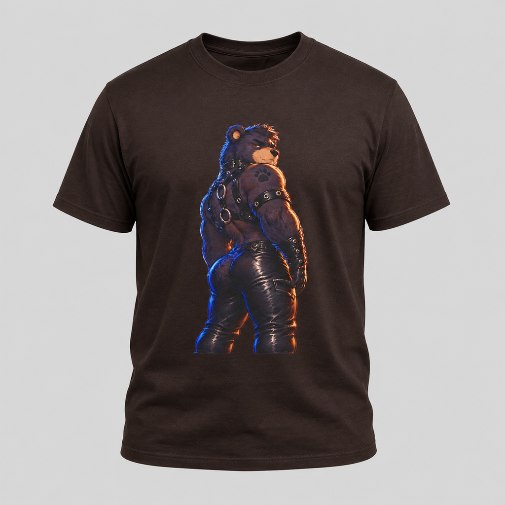 Bear Biker Graphic Tee — Retro Leather Jacket Furry Art T-Shirt Furry fan shirt