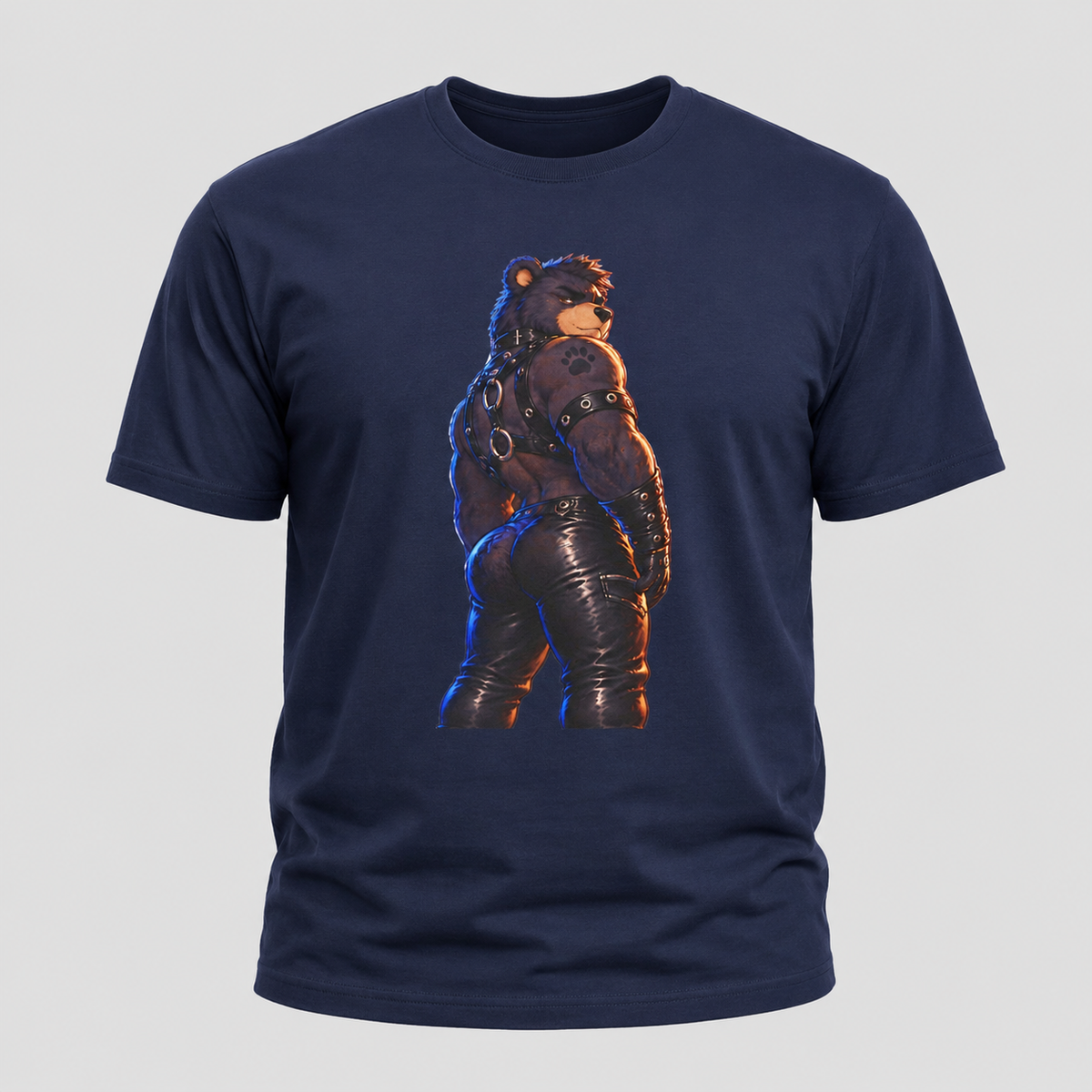 Bear Biker Graphic Tee — Retro Leather Jacket Furry Art T-Shirt Furry fan shirt
