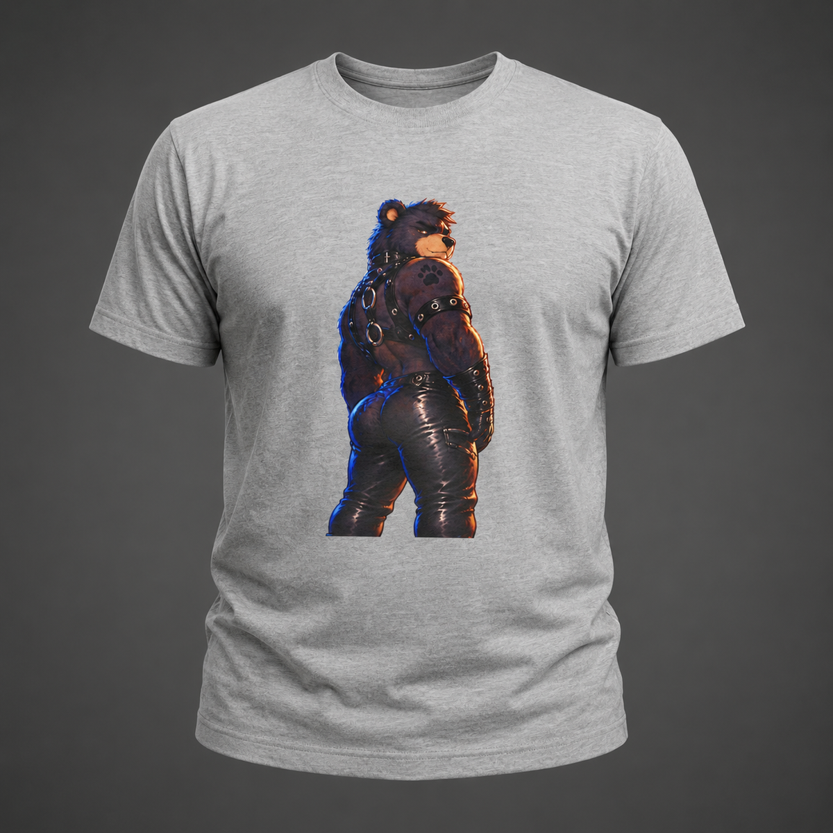 Bear Biker Graphic Tee — Retro Leather Jacket Furry Art T-Shirt Furry fan shirt