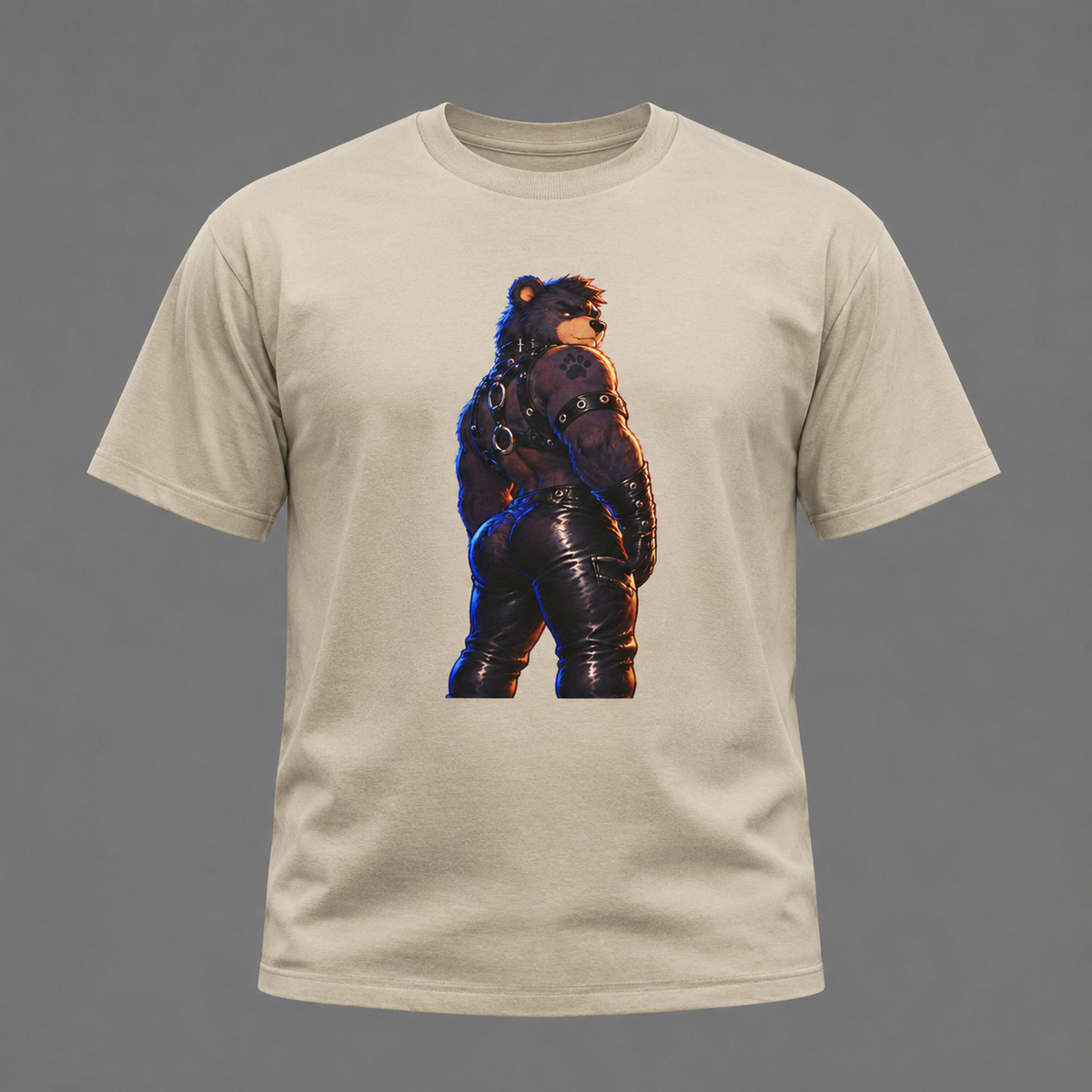 Bear Biker Graphic Tee — Retro Leather Jacket Furry Art T-Shirt Furry fan shirt