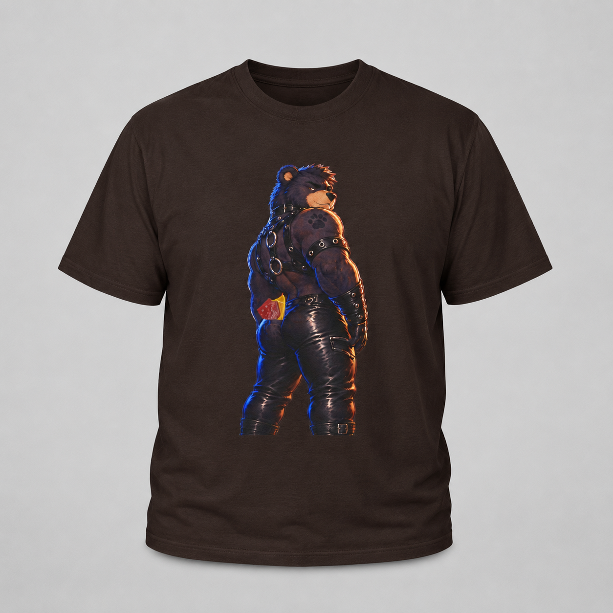 Bear Biker Graphic Tee — Retro Leather Jacket Motorcycle Bear T‑Shirt Furry fun