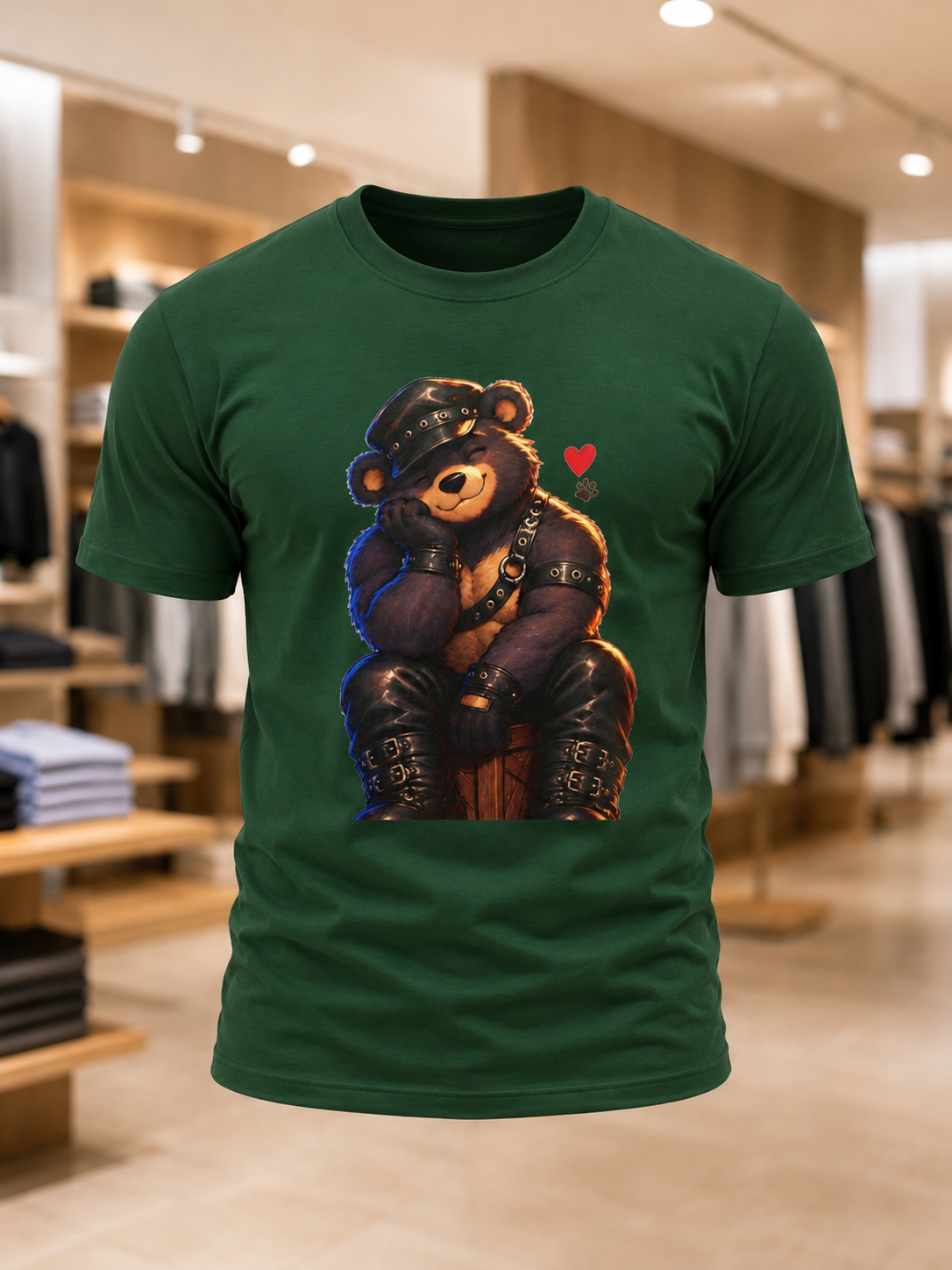 Leather Bear Graphic Tee — Cute Biker Teddy Shirt. Bears and leather men, Bears t-shirt
