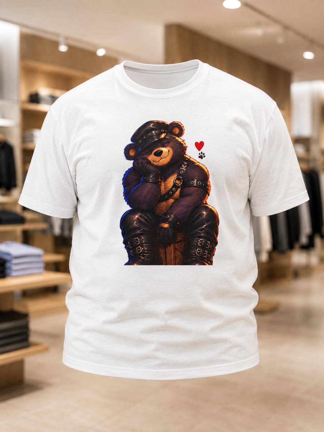 Leather Bear Graphic Tee — Cute Biker Teddy Shirt. Bears and leather men, Bears t-shirt
