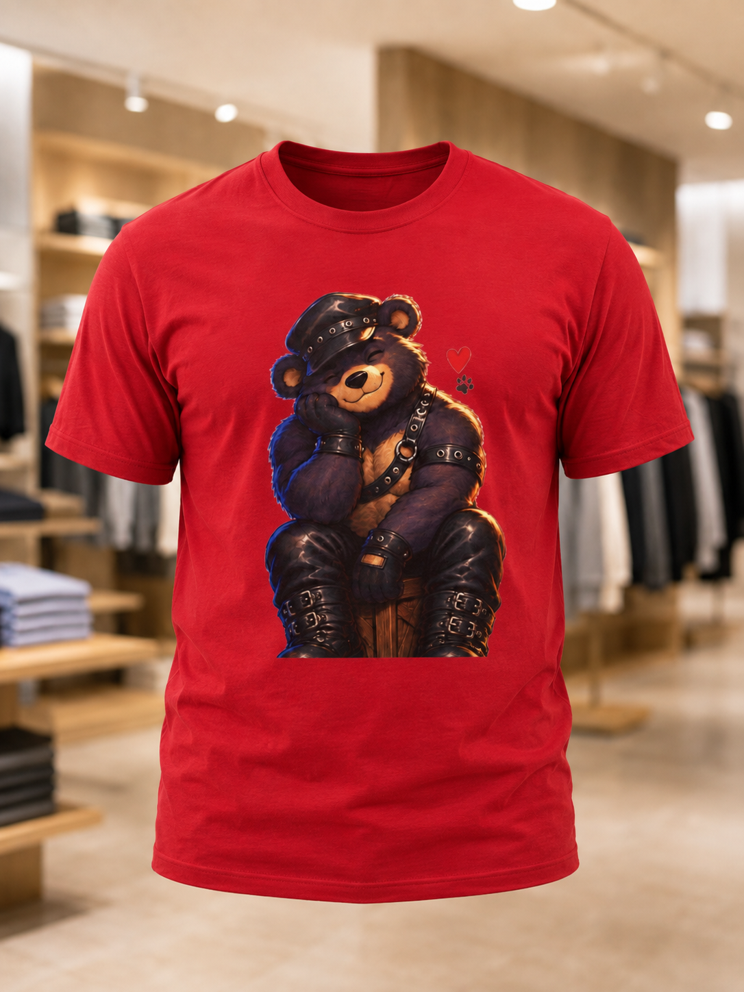 Leather Bear Graphic Tee — Cute Biker Teddy Shirt. Bears and leather men, Bears t-shirt