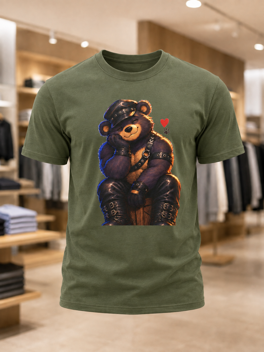 Leather Bear Graphic Tee — Cute Biker Teddy Shirt. Bears and leather men, Bears t-shirt