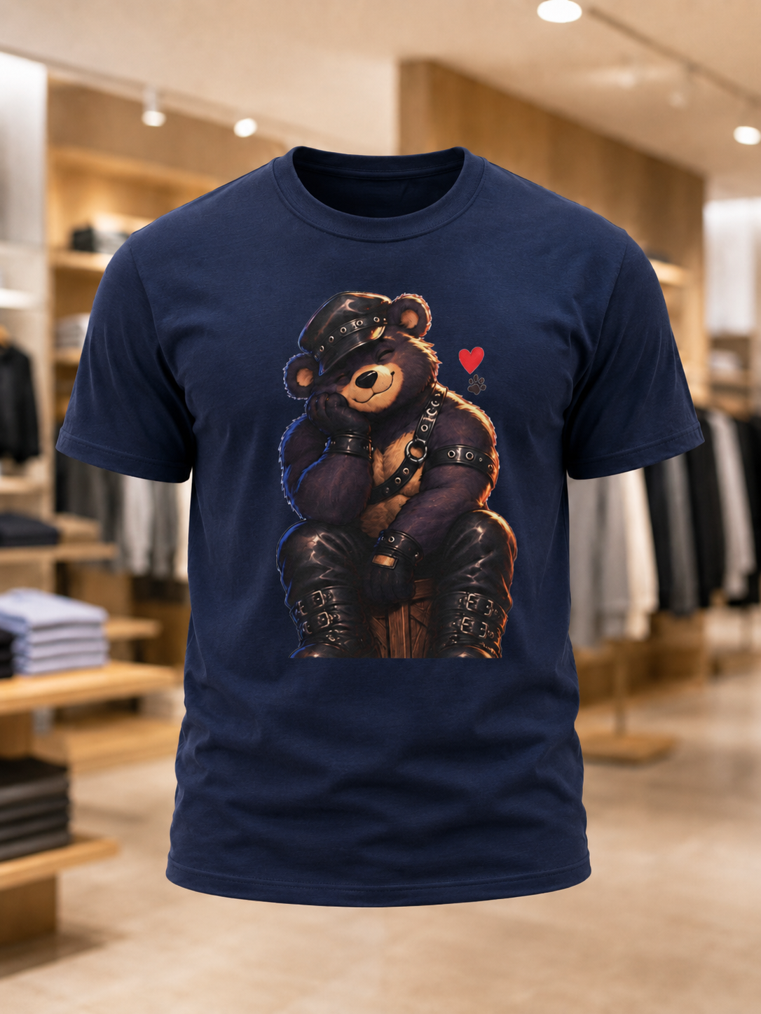 Leather Bear Graphic Tee — Cute Biker Teddy Shirt. Bears and leather men, Bears t-shirt