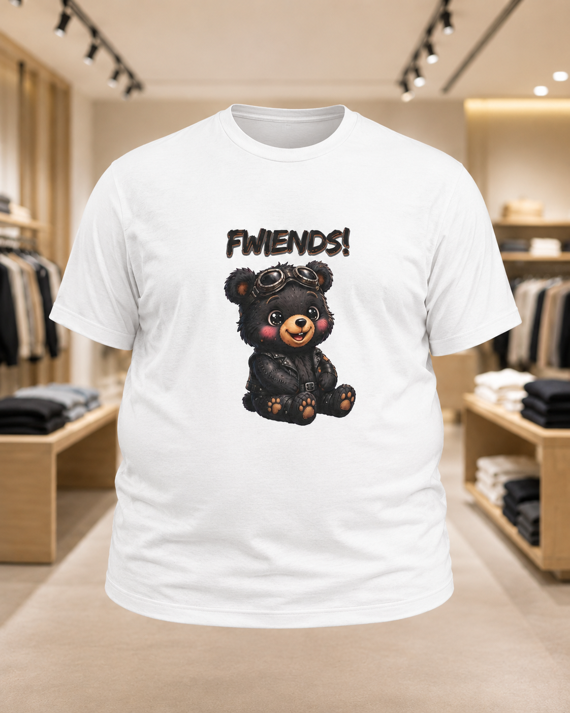 Bear 'Fwiends!' Graphic Tee — Cute Teddy Pilot T-Shirt for Kids & Fans