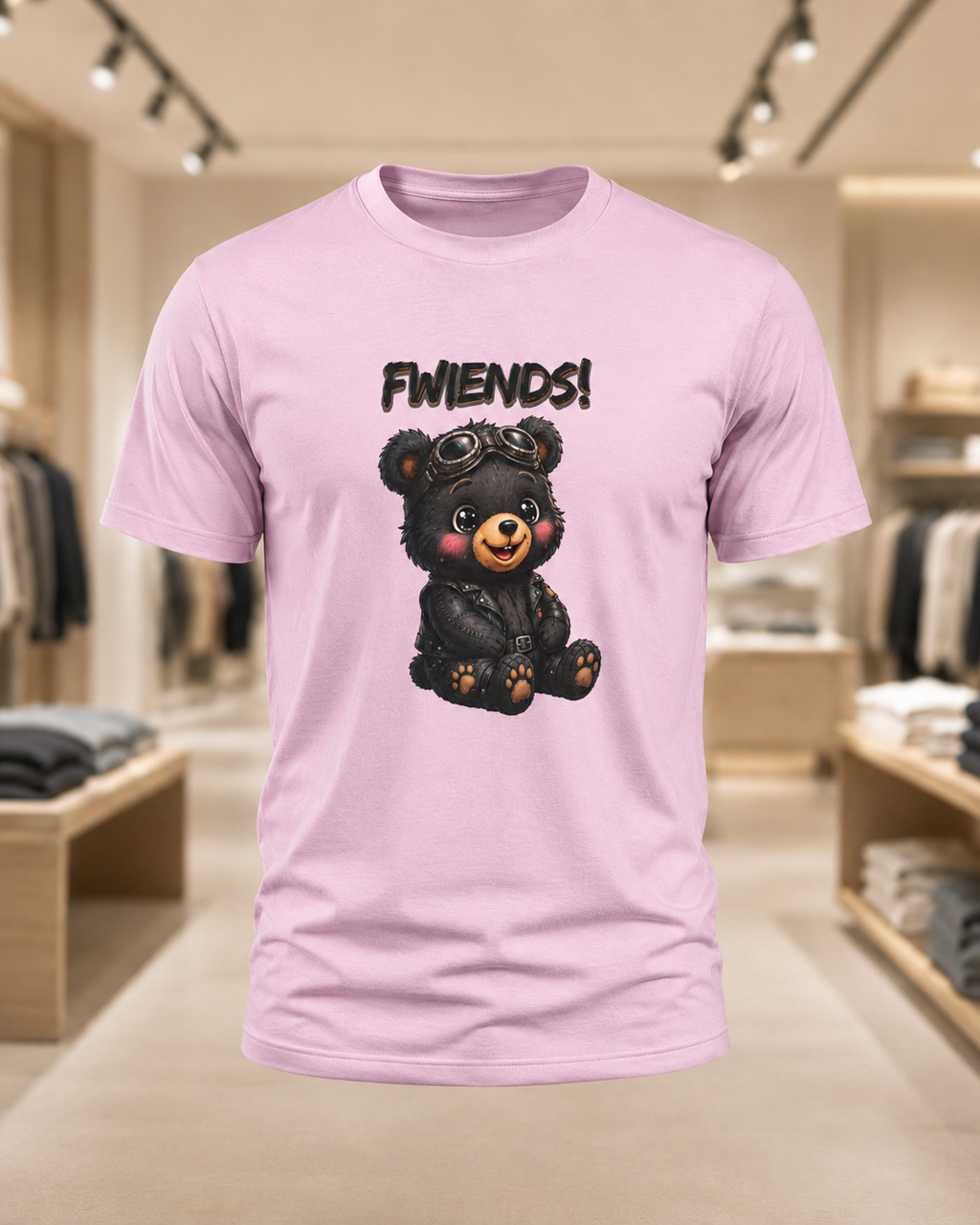 Bear 'Fwiends!' Graphic Tee — Cute Teddy Pilot T-Shirt for Kids & Fans