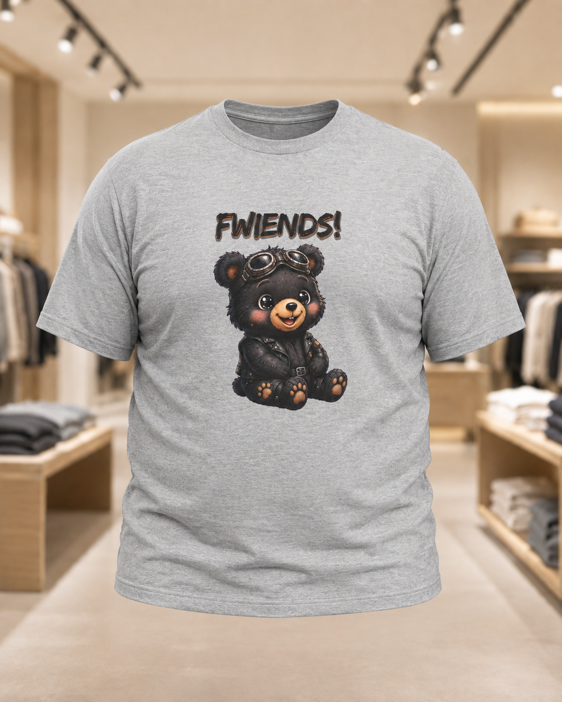 Bear 'Fwiends!' Graphic Tee — Cute Teddy Pilot T-Shirt for Kids & Fans