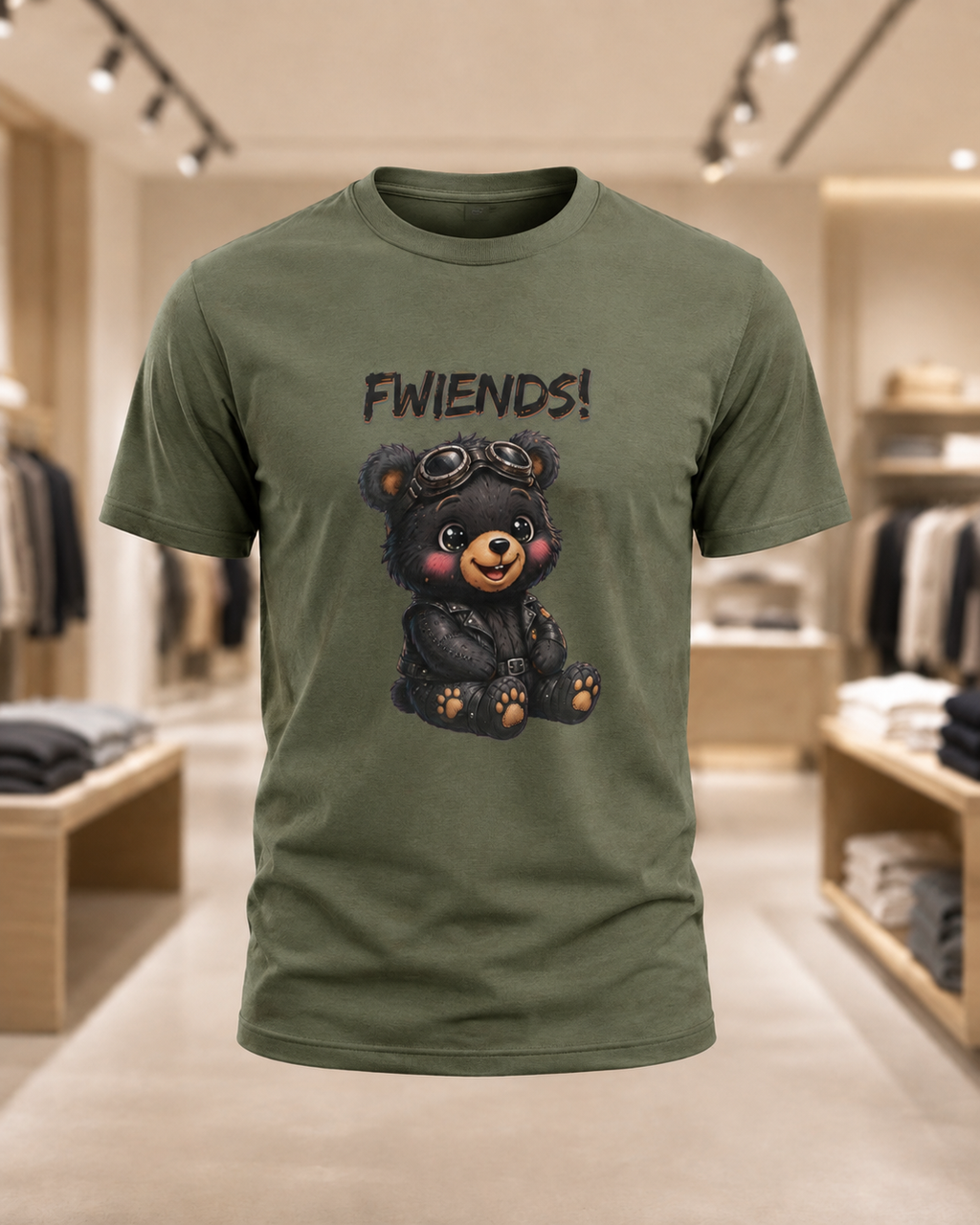 Bear 'Fwiends!' Graphic Tee — Cute Teddy Pilot T-Shirt for Kids & Fans