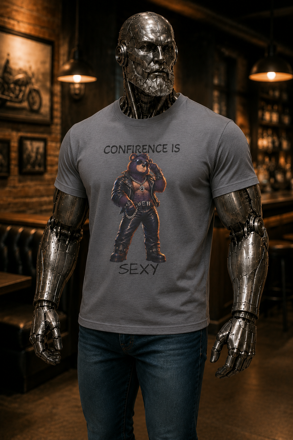 Conference Is Sexy T‑Shirt — Funny Conference Bear Graphic Tee. Bear shirt