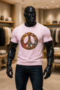 Peace Symbol Collage T-Shirt — Vintage Travel & Nature Graphic Tee