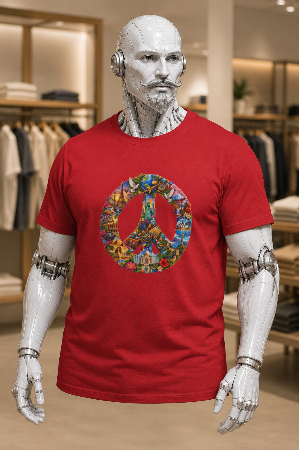 Peace Sign Graphic Tee — Colorful Psychedelic Peace Symbol T-Shirt. World Peace shirt