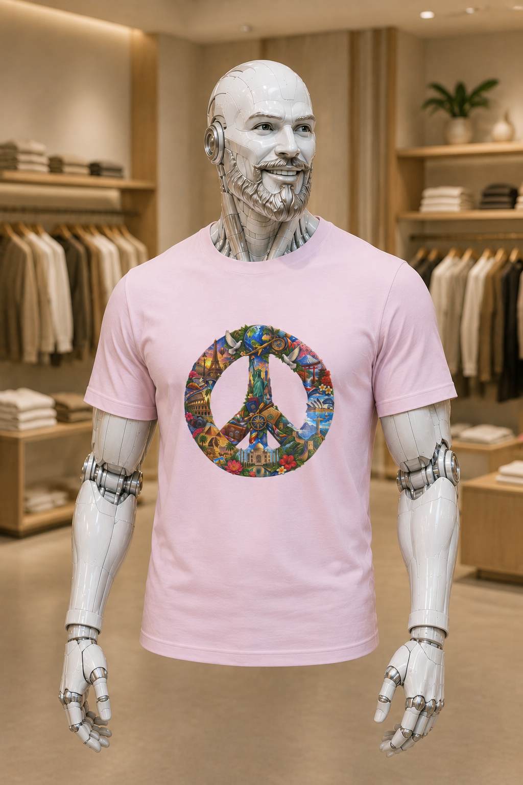 Peace Sign Graphic Tee — Colorful Psychedelic Peace Symbol T-Shirt. World Peace shirt