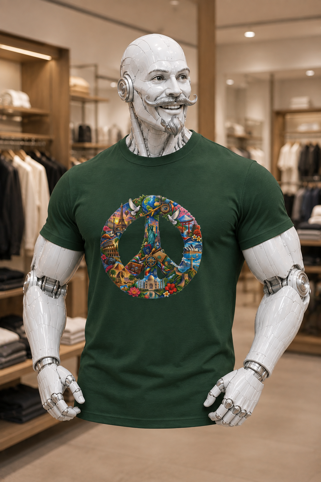 Peace Sign Graphic Tee — Colorful Psychedelic Peace Symbol T-Shirt. World Peace shirt