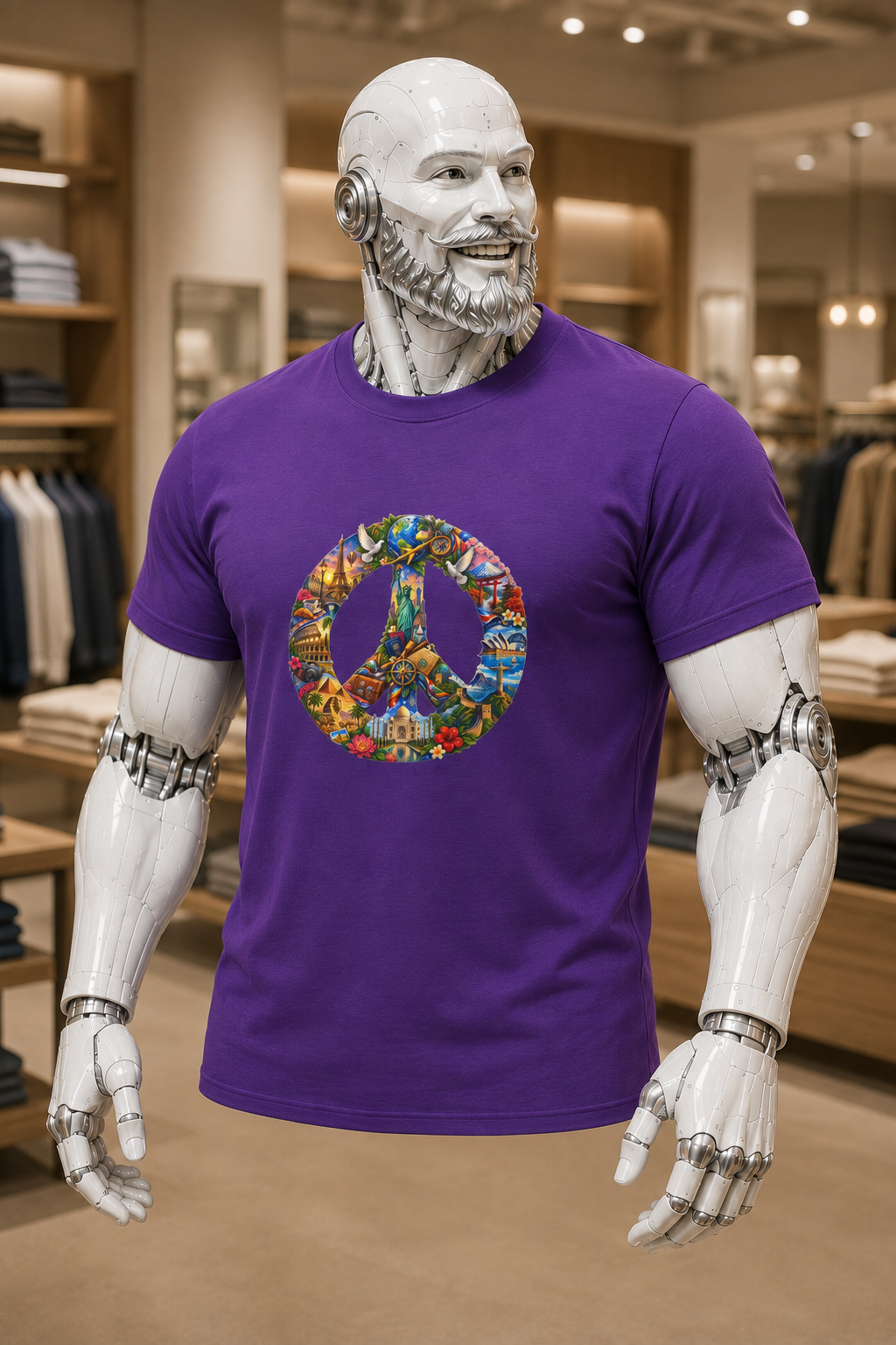 Peace Sign Graphic Tee — Colorful Psychedelic Peace Symbol T-Shirt. World Peace shirt