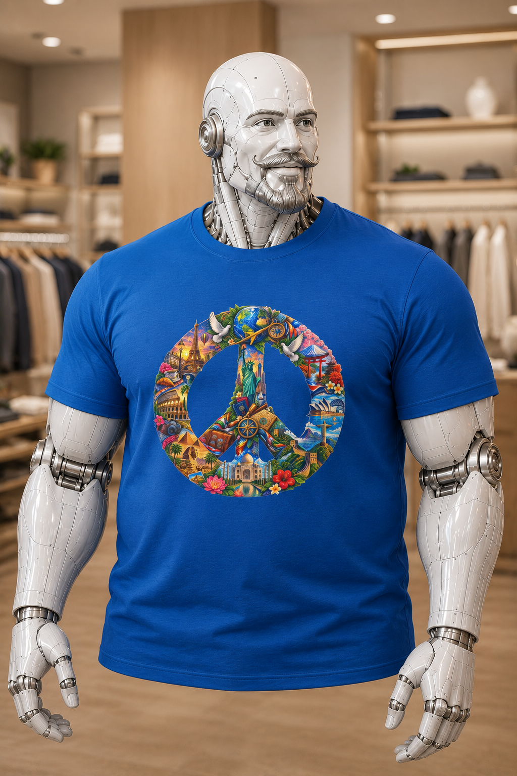 Peace Sign Graphic Tee — Colorful Psychedelic Peace Symbol T-Shirt. World Peace shirt