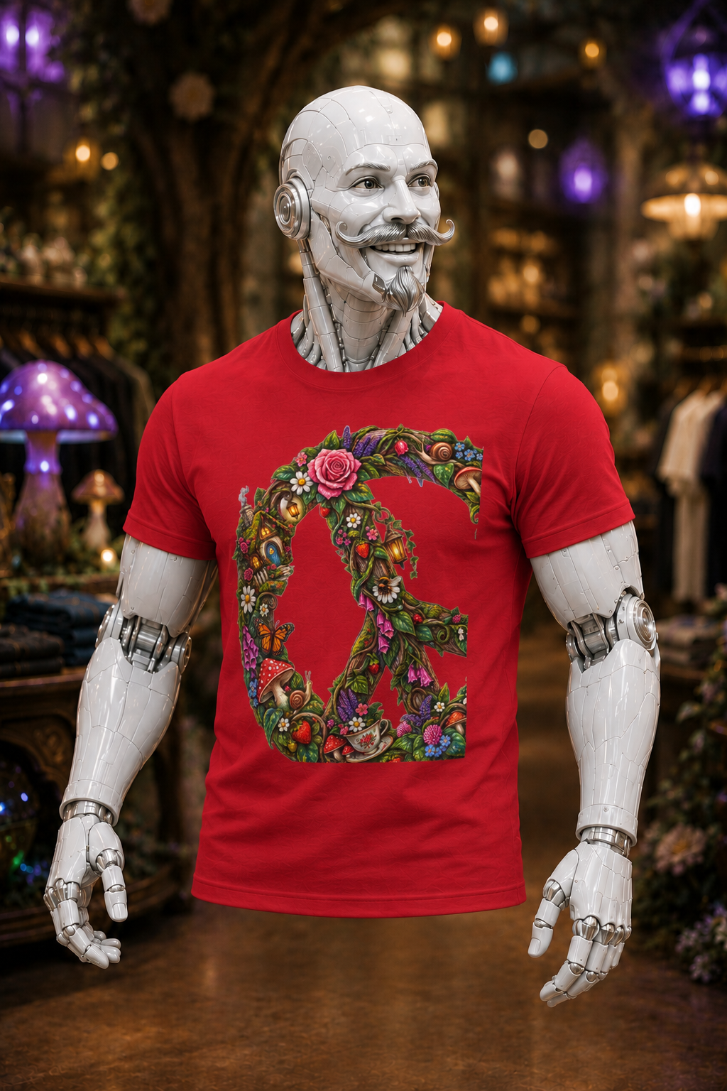 Peace Sign Floral T-Shirt — Vintage Boho Flower Power Tee