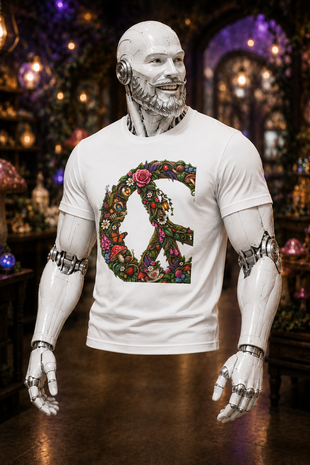Peace Sign Floral T-Shirt — Vintage Boho Flower Power Tee