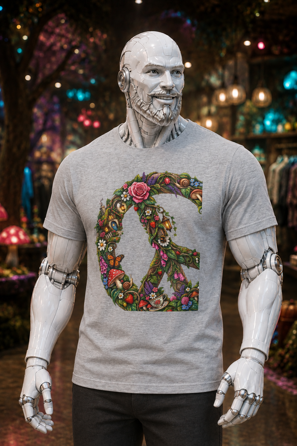 Peace Sign Floral T-Shirt — Vintage Boho Flower Power Tee