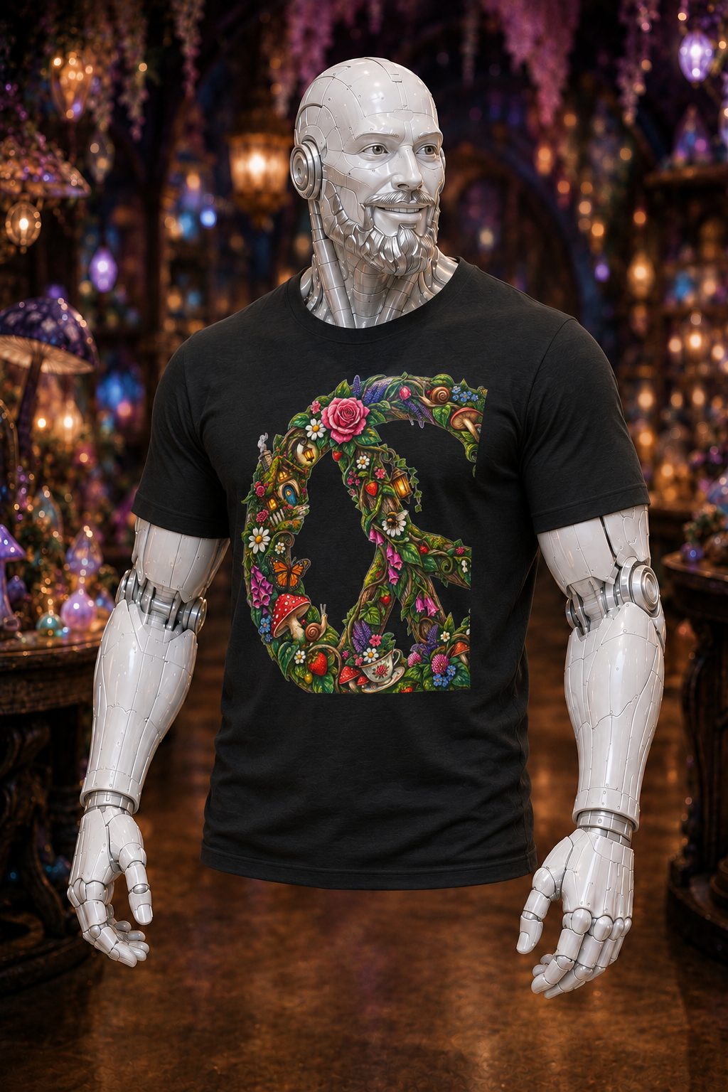 Peace Sign Floral T-Shirt — Vintage Boho Flower Power Tee