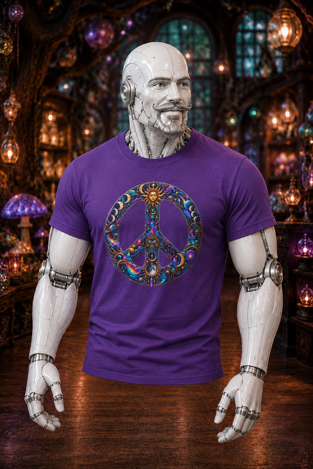 Peace Symbol T-Shirt — Psychedelic Floral Peace Sign Tee