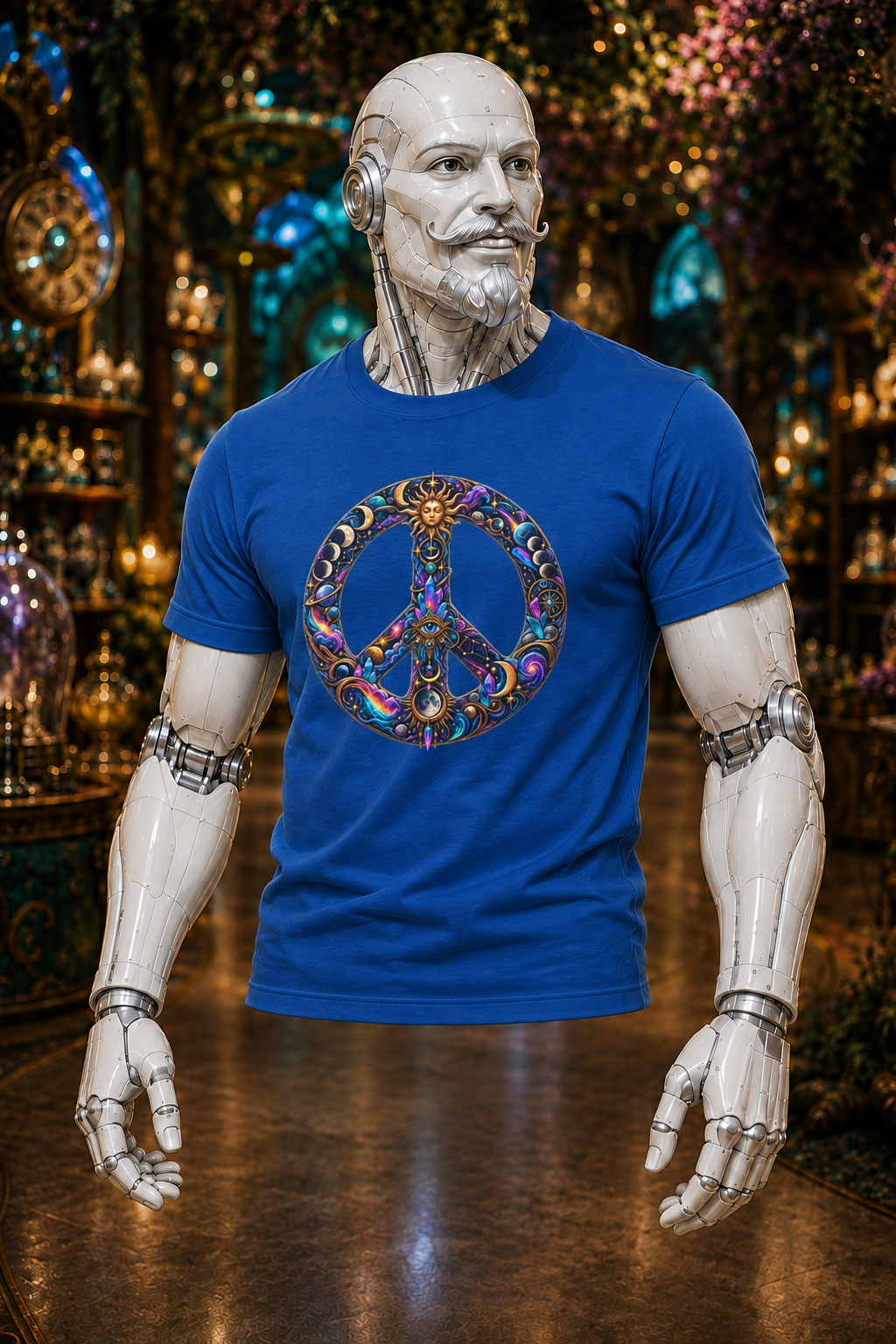 Peace Symbol T-Shirt — Psychedelic Floral Peace Sign Tee