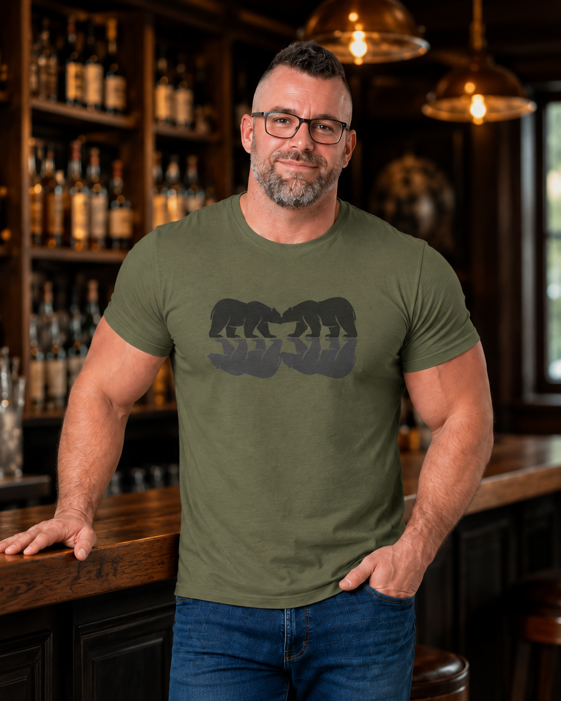 Naughty Bear Reflection Tee — Mirror Bears Graphic T-Shirt