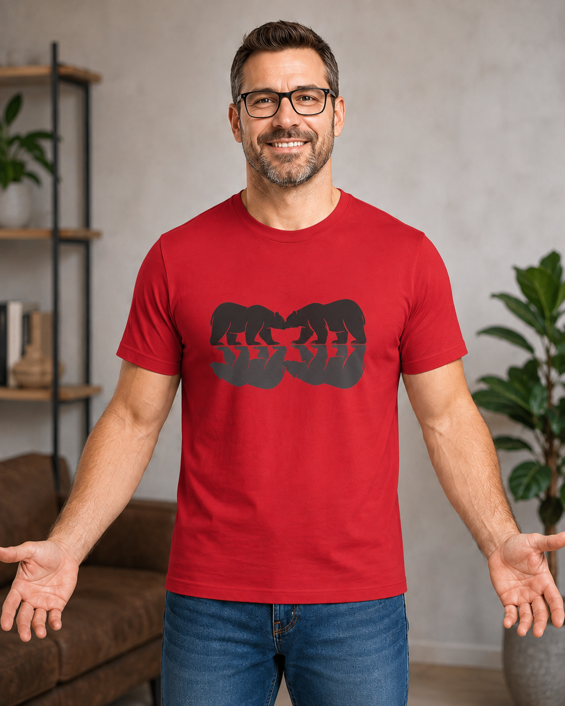 Naughty Bear Reflection Tee — Mirror Bears Graphic T-Shirt
