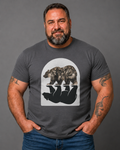 Bear man's shirt. Bear Reflection Graphic Tee — Vintage Wildlife Silhouette T-Shirt