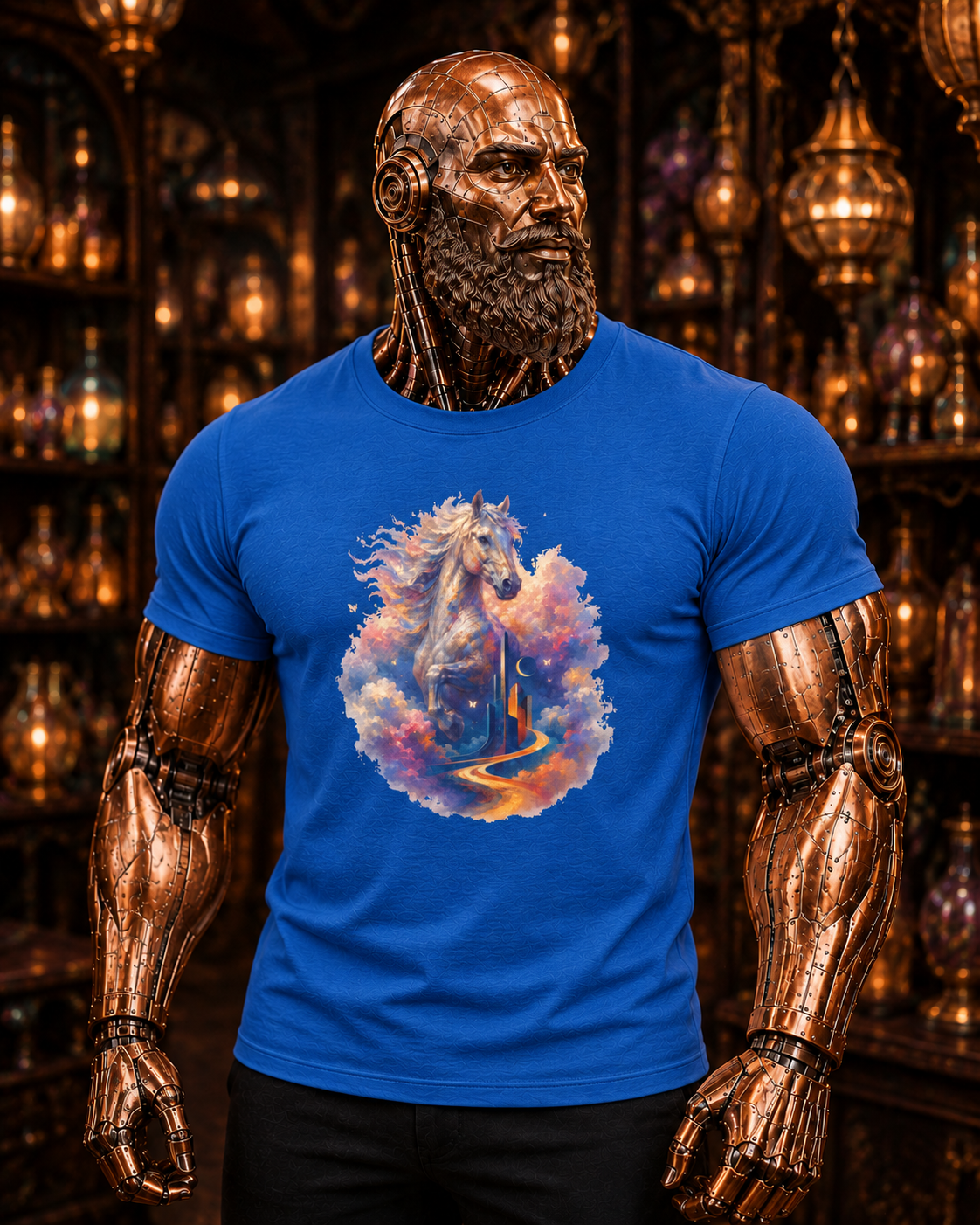 Majestic Horse Graphic T-Shirt | Colorful Fantasy Horse Tee | Gift for Horse Lovers | Equine Art Unisex Shirt