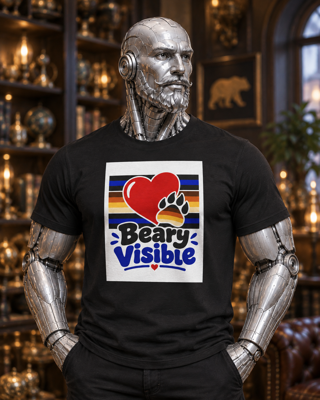 Beary Visible Bear Pride T-Shirt — Heart & Paw LGBTQ+ Support Tee