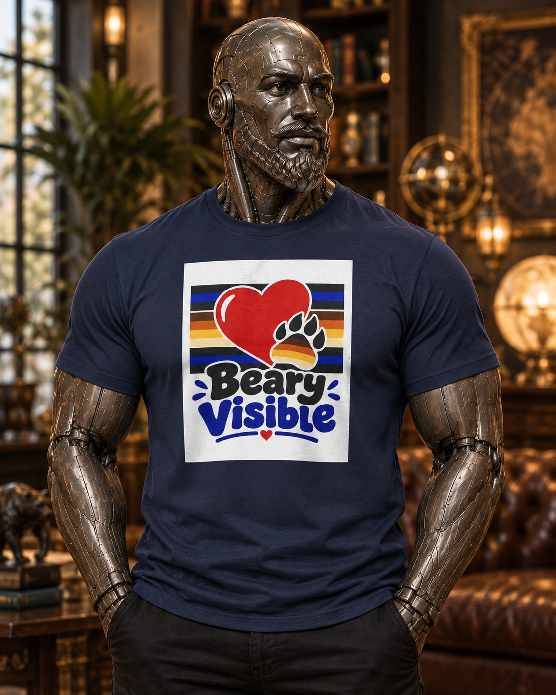Beary Visible Bear Pride T-Shirt — Heart & Paw LGBTQ+ Support Tee