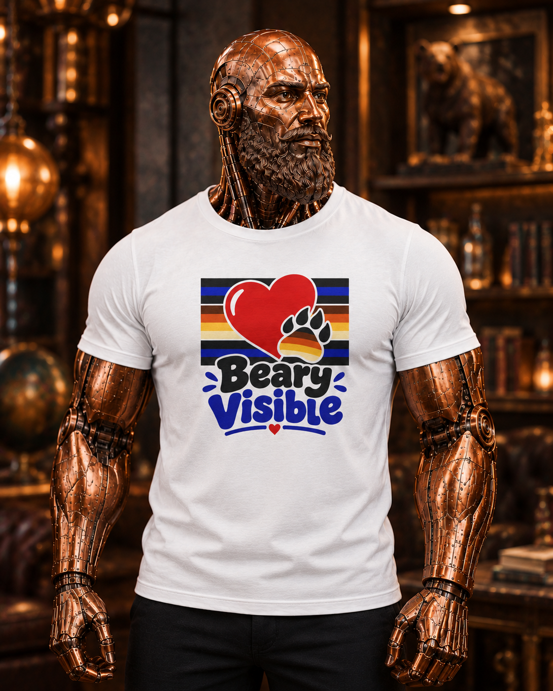 Beary Visible Bear Pride T-Shirt — Heart & Paw LGBTQ+ Support Tee