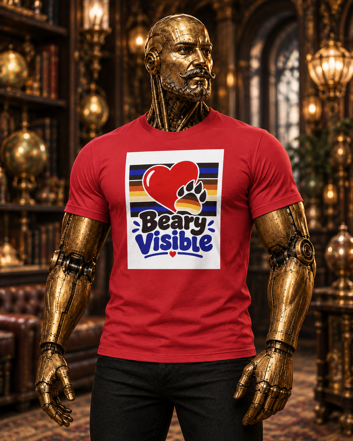 Beary Visible Bear Pride T-Shirt — Heart & Paw LGBTQ+ Support Tee