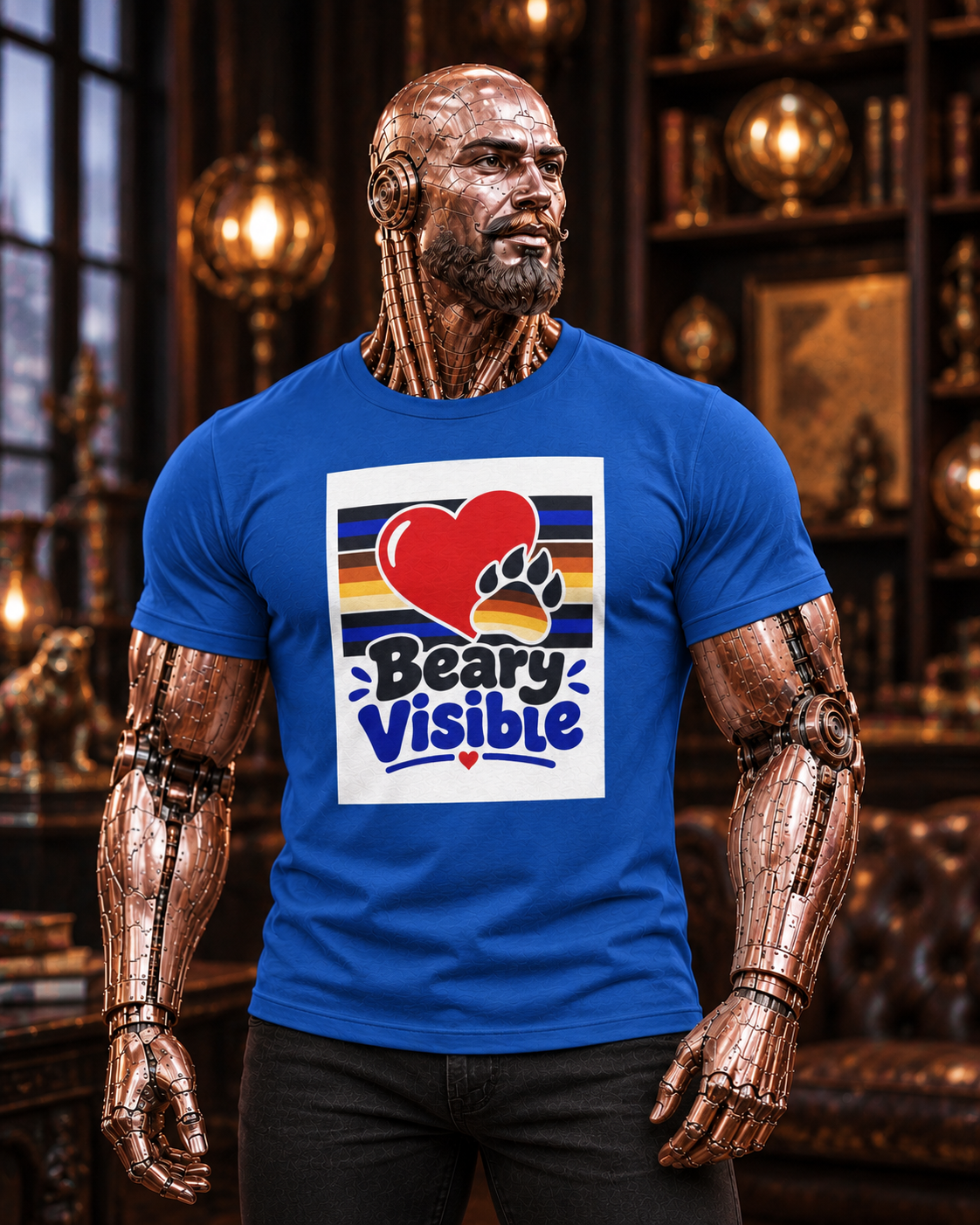 Beary Visible Bear Pride T-Shirt — Heart & Paw LGBTQ+ Support Tee