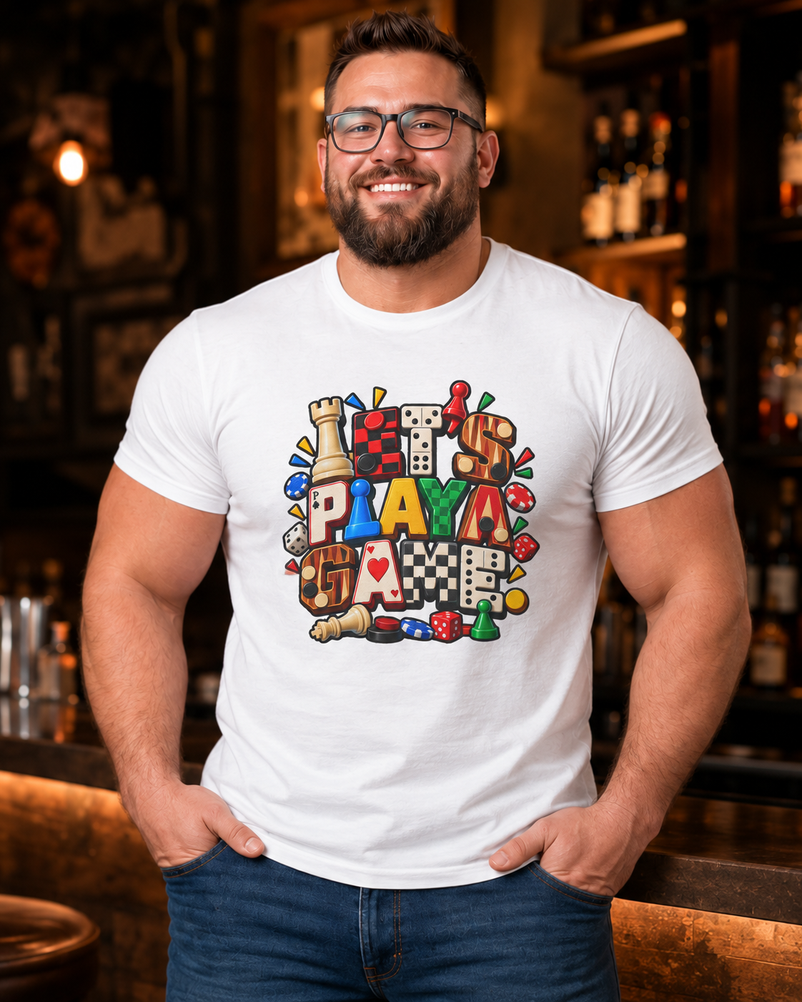 Board Game Lover T‑Shirt — Play Dice Cards Chess Pieces Graphic Tee