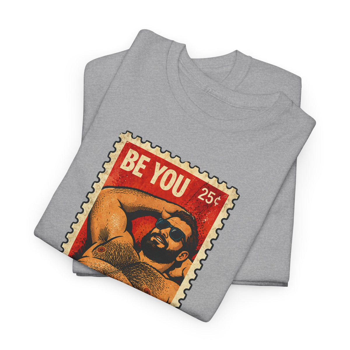 Gay Bear Shirt – Vintage Bear Pride Pin-Up T-Shirt, Retro Postage Stamp Art, LGBTQ Bear Culture Tee, Fur Ever
