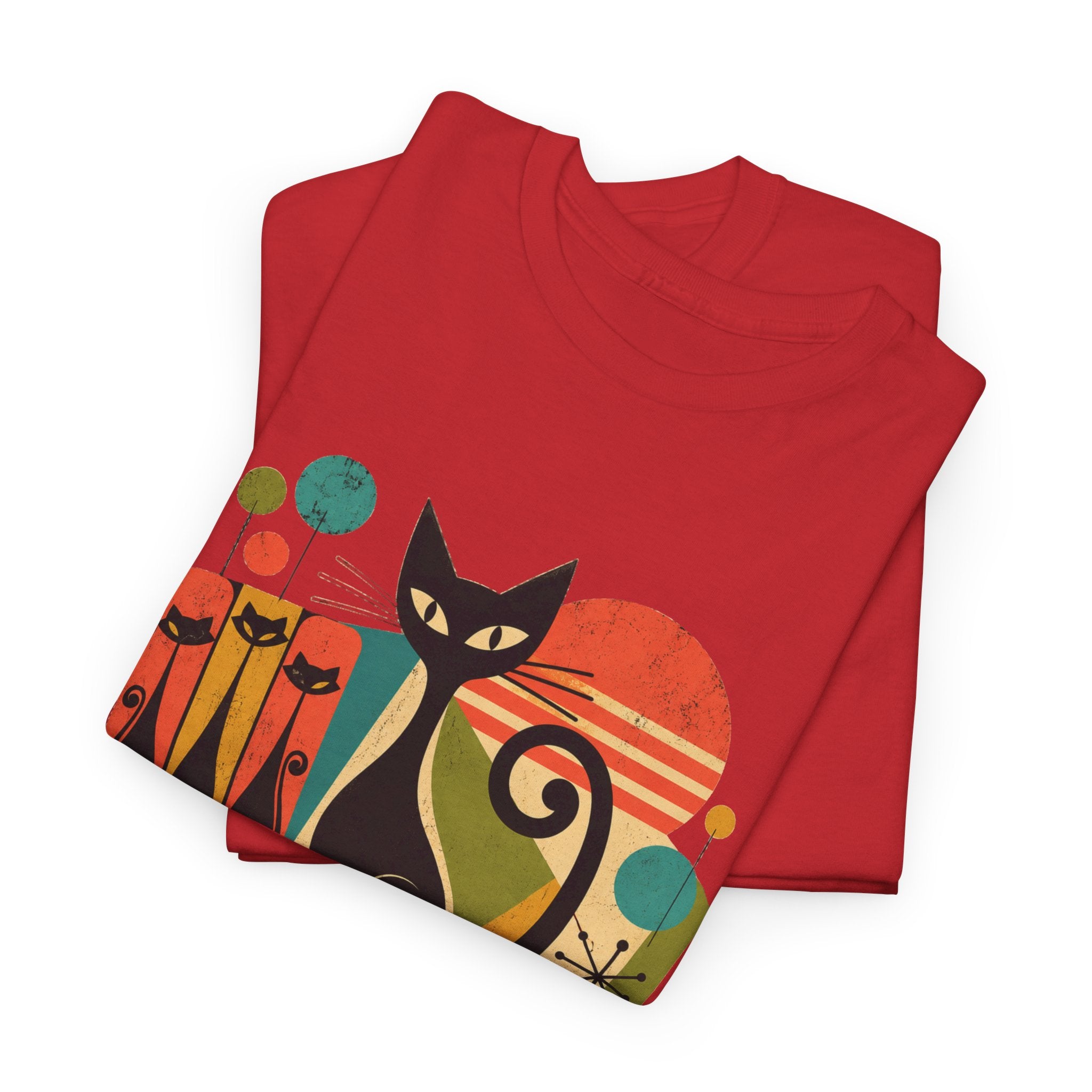 Cat T-Shirt — Whisker Goals Retro Graphic Tee. Best Mod Tangent Cat t-shirt