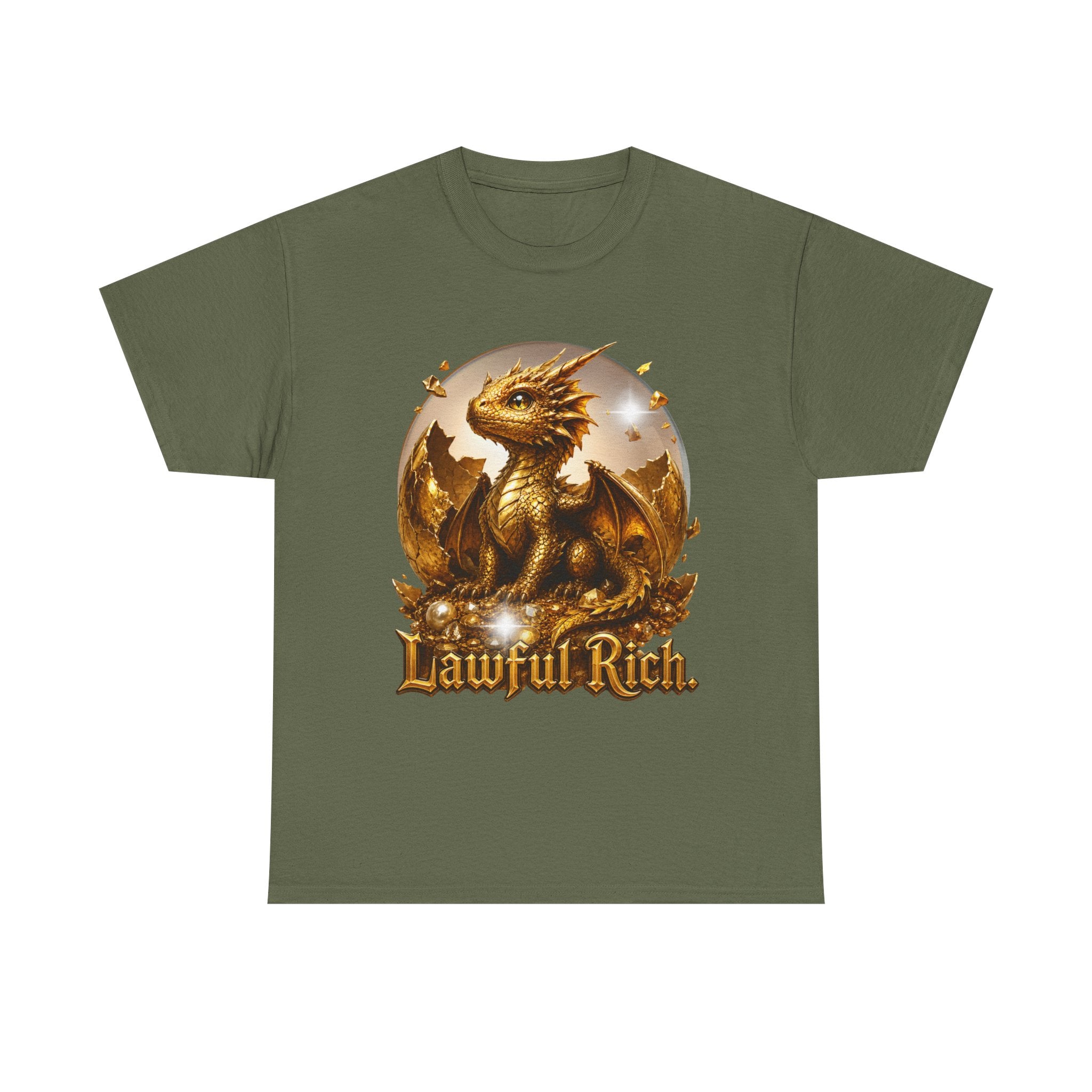 T-Shirt — "Lawful Rich" Gold Dragon Graphic Tee