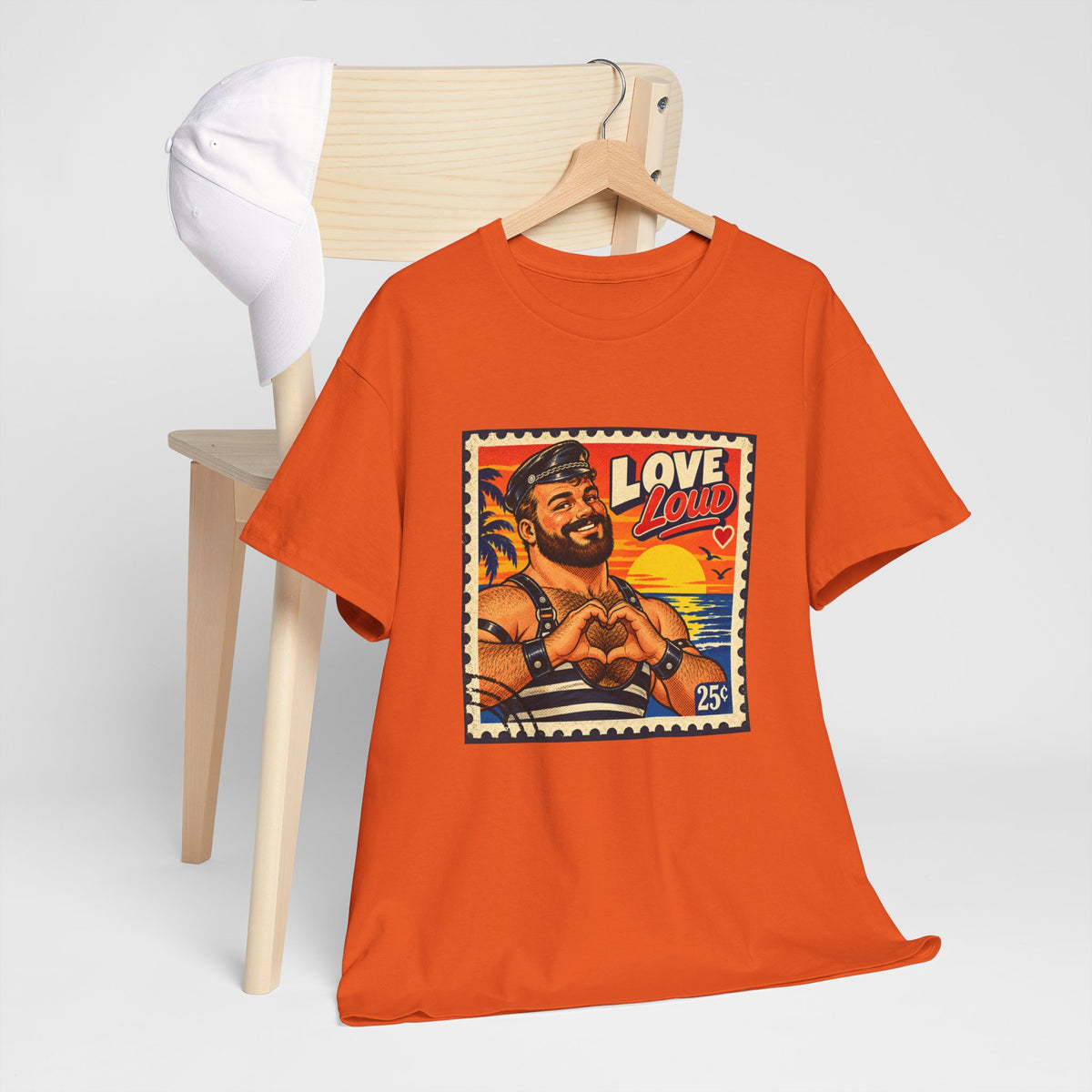 Gay Bear Shirt – Vintage Bear Pride Pin-Up T-Shirt, Retro Postage Stamp Art, LGBTQ Bear Culture Tee.
