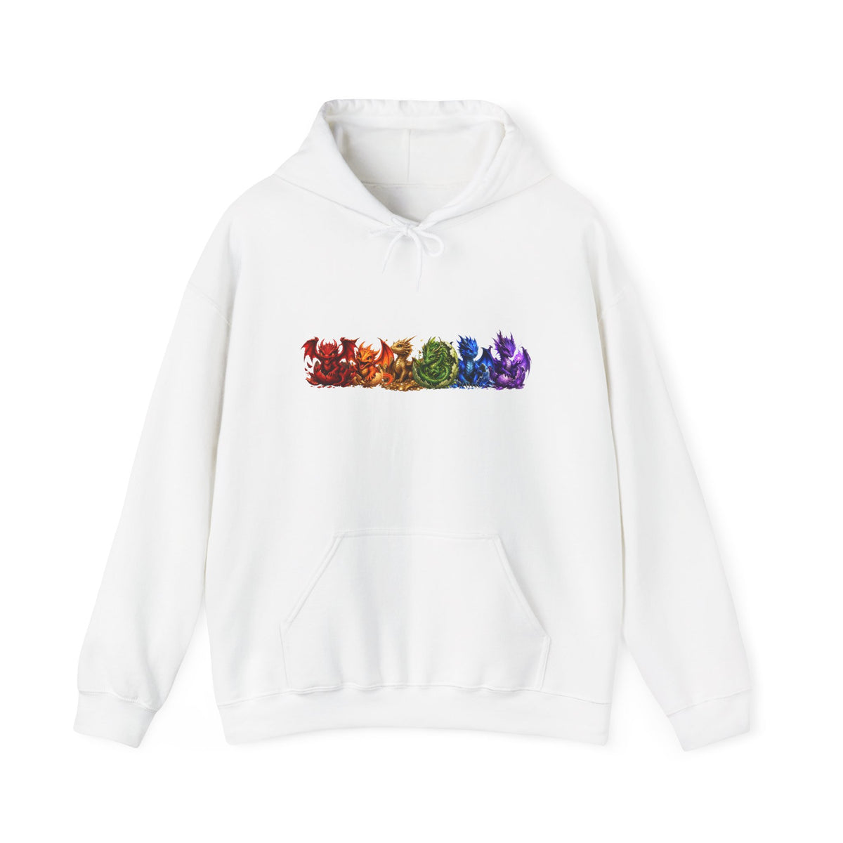 Rainbow Cat Row Hoodie — Colorful Paw Print Graphic Sweatshirt