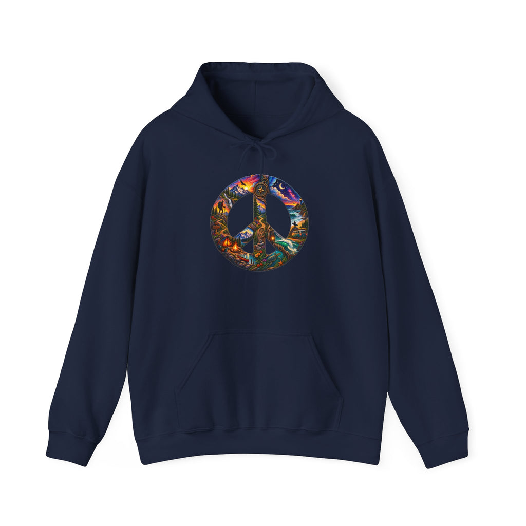 Peace Sign Hoodie — Colorful Floral Psychedelic Peace Symbol Sweatshirt