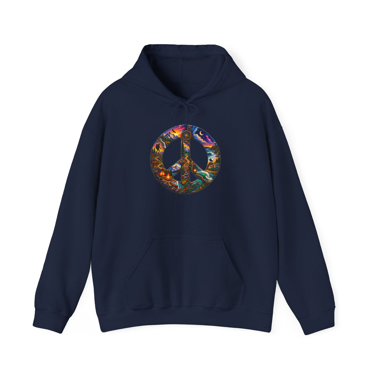 Peace Sign Hoodie — Colorful Floral Psychedelic Peace Symbol Sweatshirt