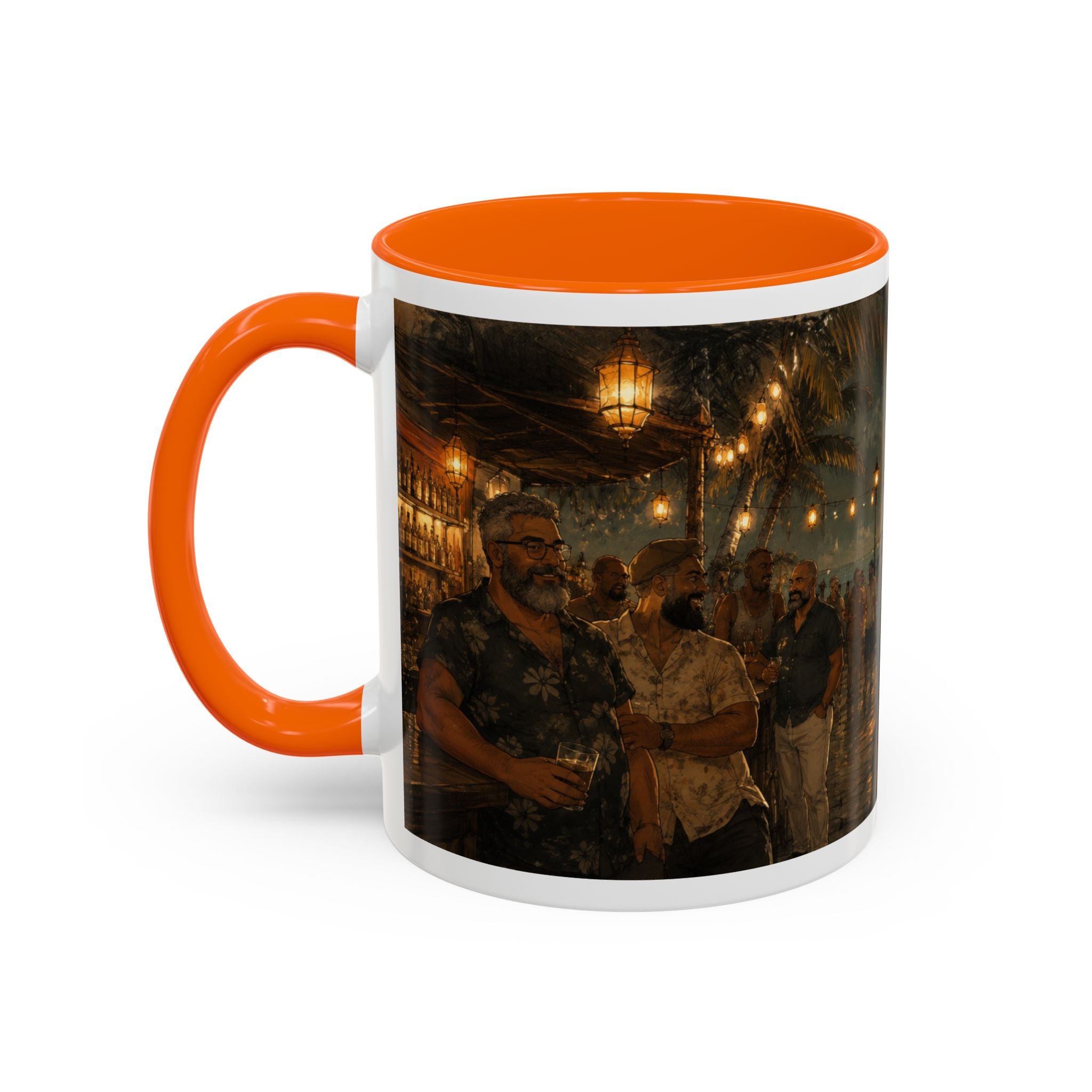 Tropical Night Market Coffee Mug — Moonlit Street Scene Accent Mug (11/15oz) This is a Bear community Bear event coffee Mug.